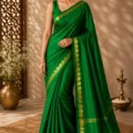 Pure crepe Mysore silk sarees tiny mango border