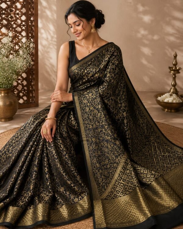 Pure crepe brocade Mysore silk saree