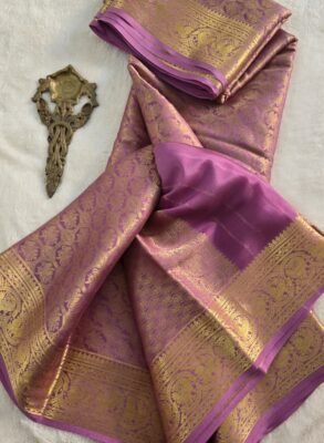 Pure crepe brocade Mysore silk saree