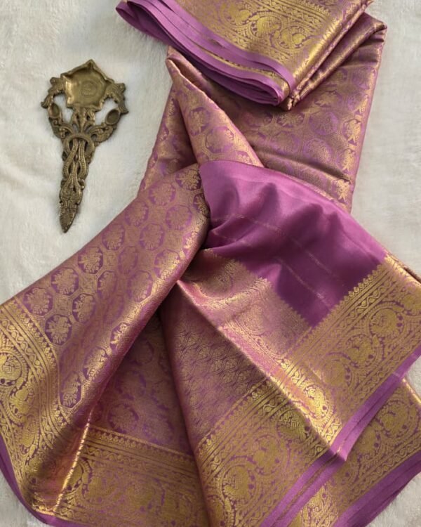 Pure crepe brocade Mysore silk saree