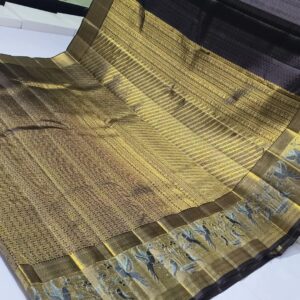 Pure kanchipattu handloom resham warp 2g double warp Kanchipuram Pure Tissue Silk Saree