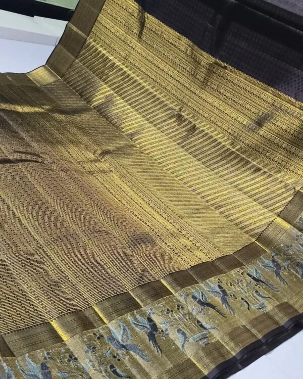 Pure kanchipattu handloom resham warp 2g double warp Kanchipuram Pure Tissue Silk Saree