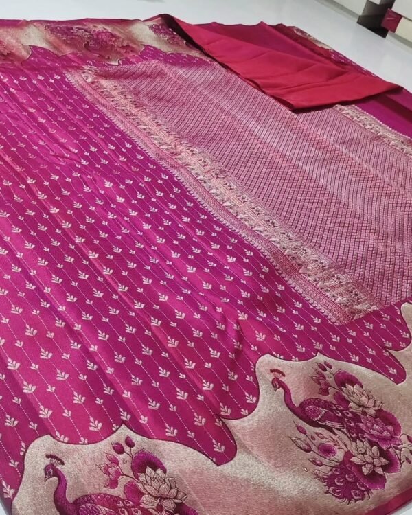 Pure kanchipattu meenakari Resham warp 