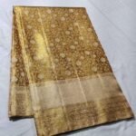 Pure kanchipattu tissue gold with silver jari brocade