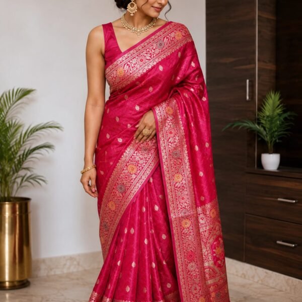 Pure munga silk saree with a beautiful floral