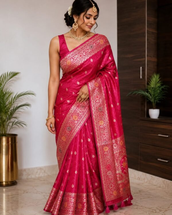 Pure munga silk saree with a beautiful floral