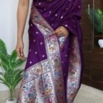 Pure tussar silk sarees in silver zari 