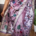 Pure tissue banarasi silk saree with paithani embroidery