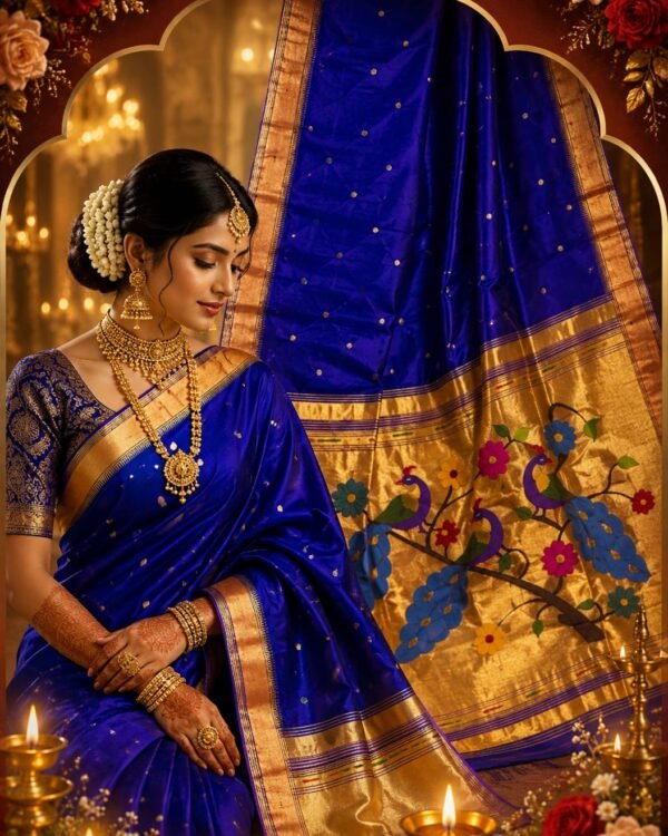 Single Munia Brocade Border Paithani Saree