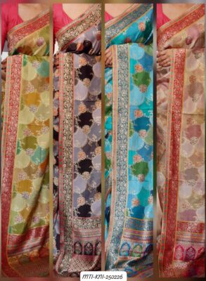 Kashmiri Kani weaving on pure munga silk saree