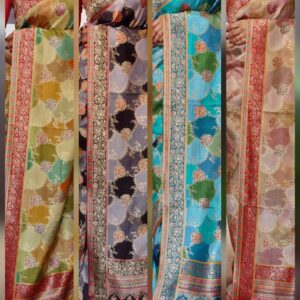 Kashmiri Kani weaving on pure munga silk saree