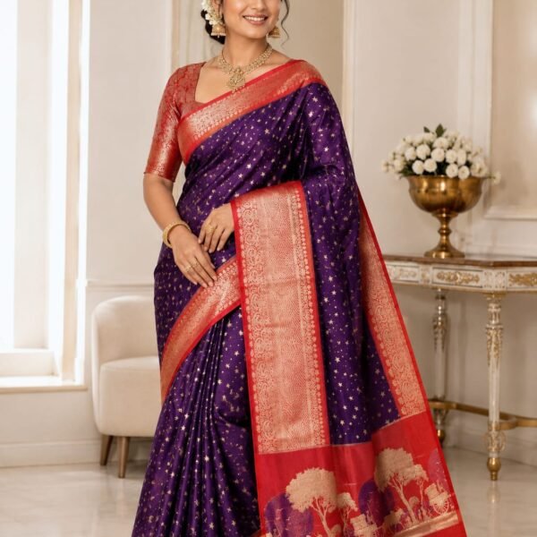 Premium quality pure kanchipattu resham warp
