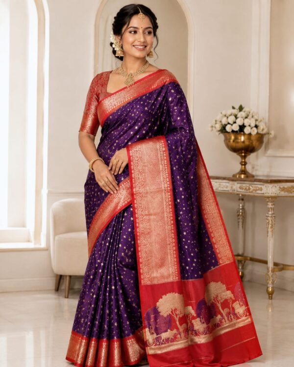 Premium quality pure kanchipattu resham warp