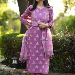 Batik hand block and bagru kurti set