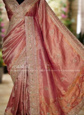 Pure Banarasi Brocade Saree Kanjivaram Style Brocade