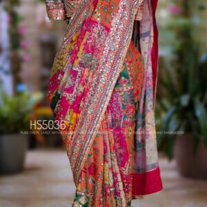 Pure Chinnon Designer Saree