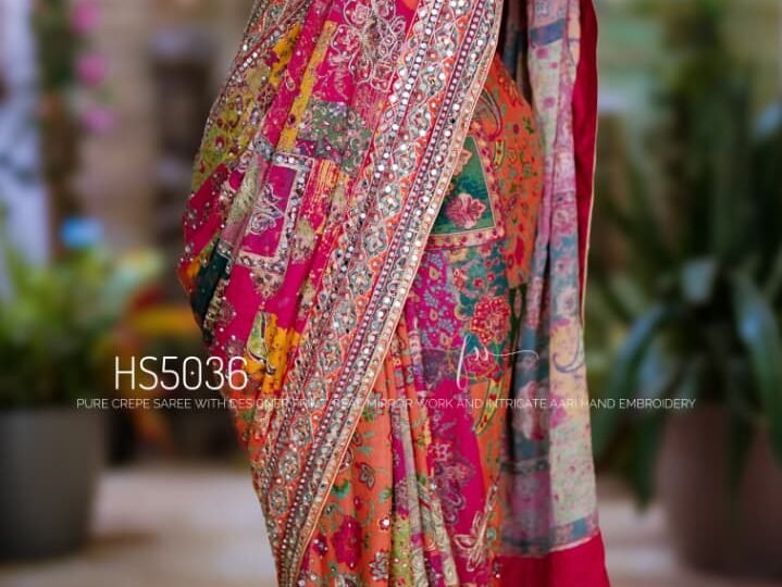 Party Wear Saree Collections – Eflina 6 Pure Chinnon Designer Saree Party Wear Saree Collections – Eflina