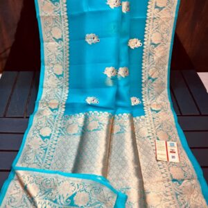 Pure Handloom Banarasi Kora Silk Saree