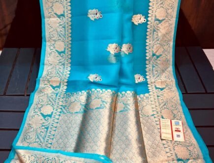 Pure Handloom Banarasi Kora Silk Saree