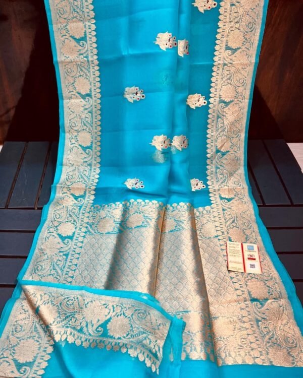 Pure Handloom Banarasi Kora Silk Saree