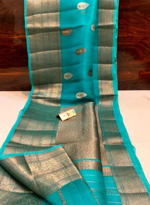 Pure Handloom Banarasi Kora Silk Saree