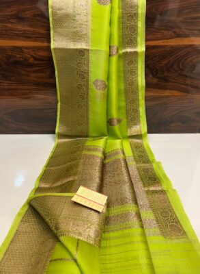 Pure Handloom Kora Silk Banarasi Saree 
