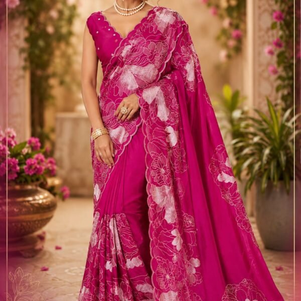 Pure crepe tissue silk saree