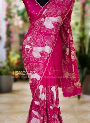 Pure crepe tissue silk saree