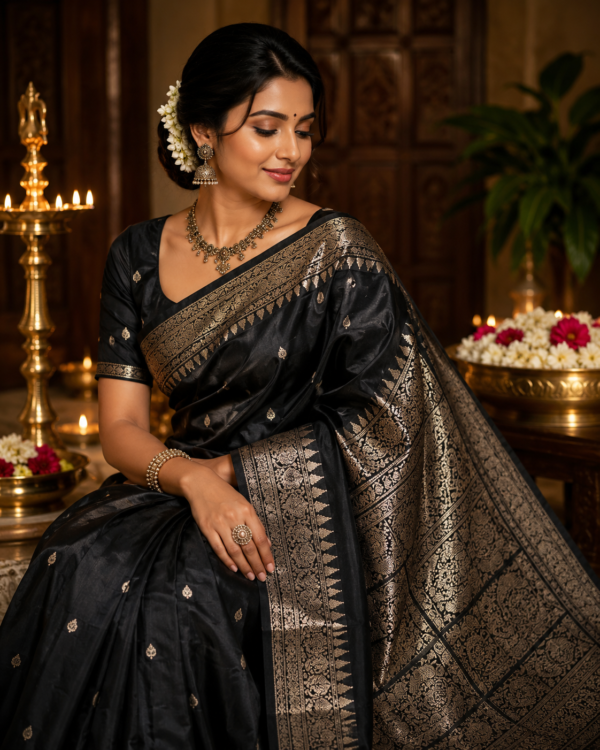 Pure silk Handloom Beautiful Turning work saree