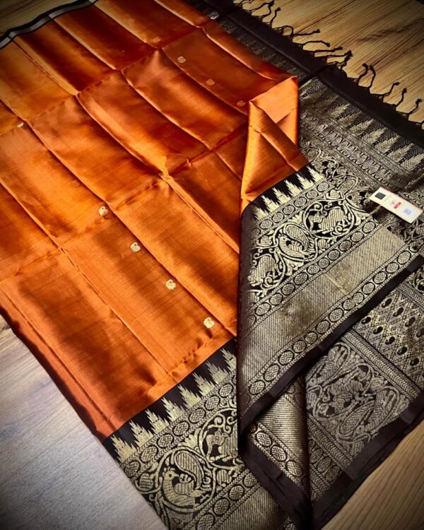 Pure silk Handloom weaving | Brown