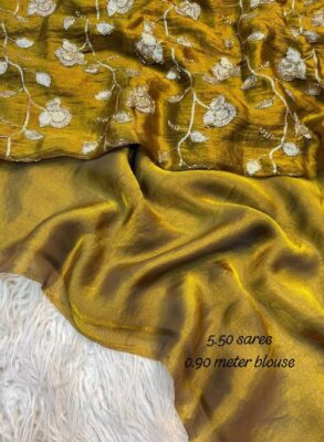 Sattin Saree  Sequence Work Blouse