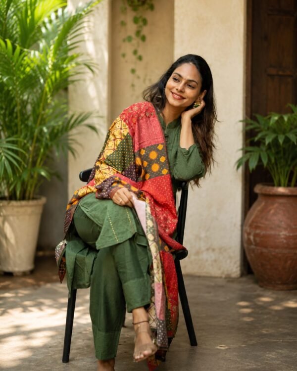 Green mehendi colour pure cotton kurti