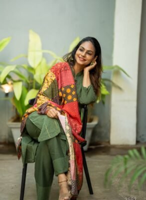 Green mehendi colour pure cotton kurti