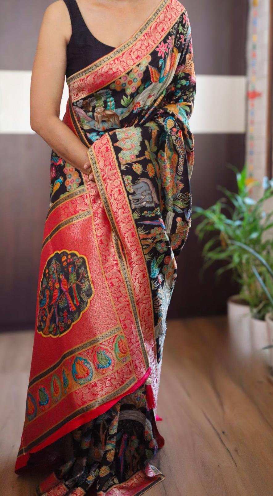 Kashmiri Kani weaving on pure munga silk saree 13 Kashmiri Kani weaving on pure munga silk saree