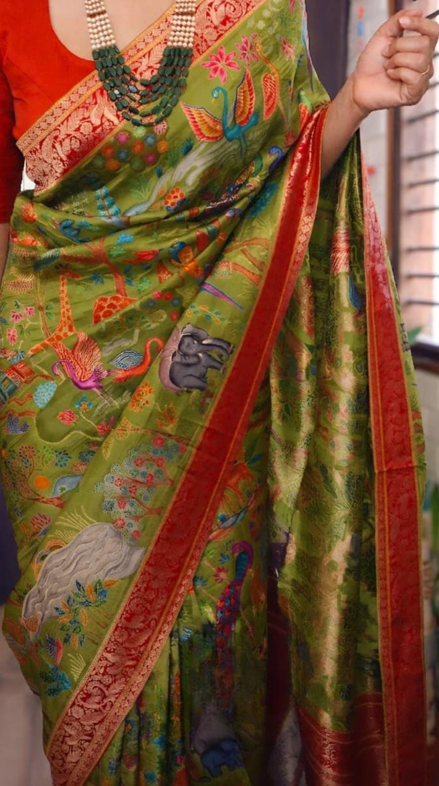 Kashmiri Kani weaving on pure munga silk saree 4 Kashmiri Kani weaving on pure munga silk saree - Image 4