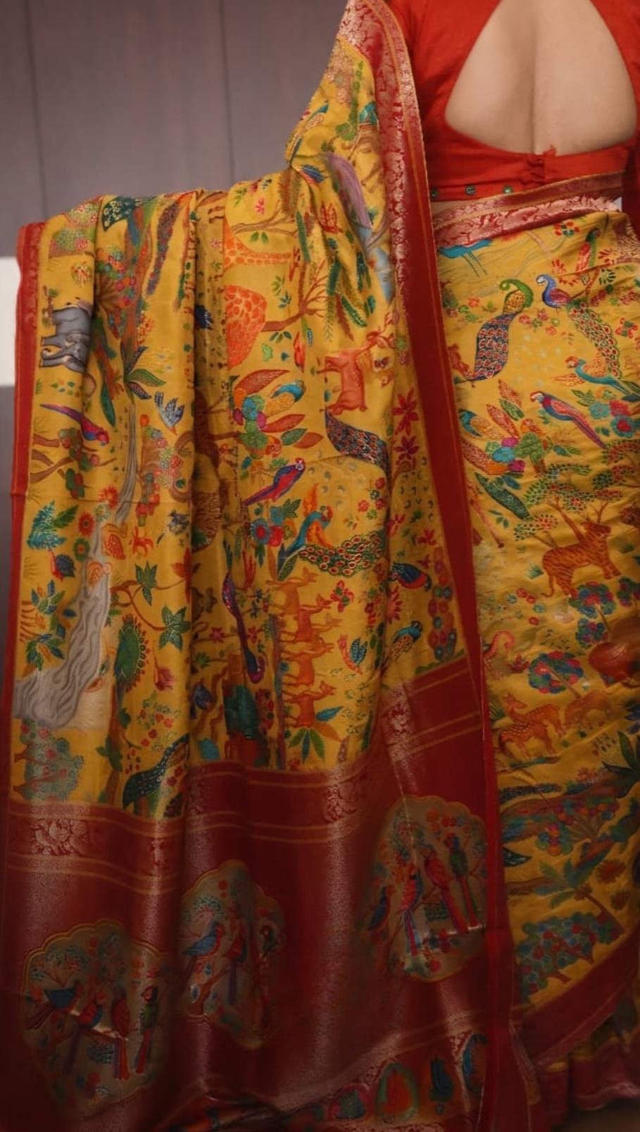 Kashmiri Kani weaving on pure munga silk saree 6 Kashmiri Kani weaving on pure munga silk saree - Image 6