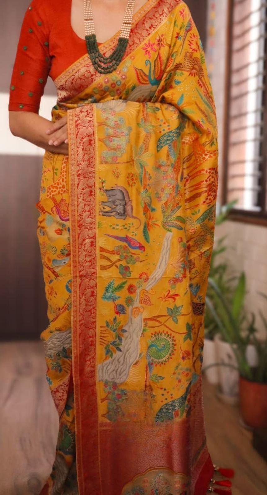 Kashmiri Kani weaving on pure munga silk saree 7 Kashmiri Kani weaving on pure munga silk saree - Image 7
