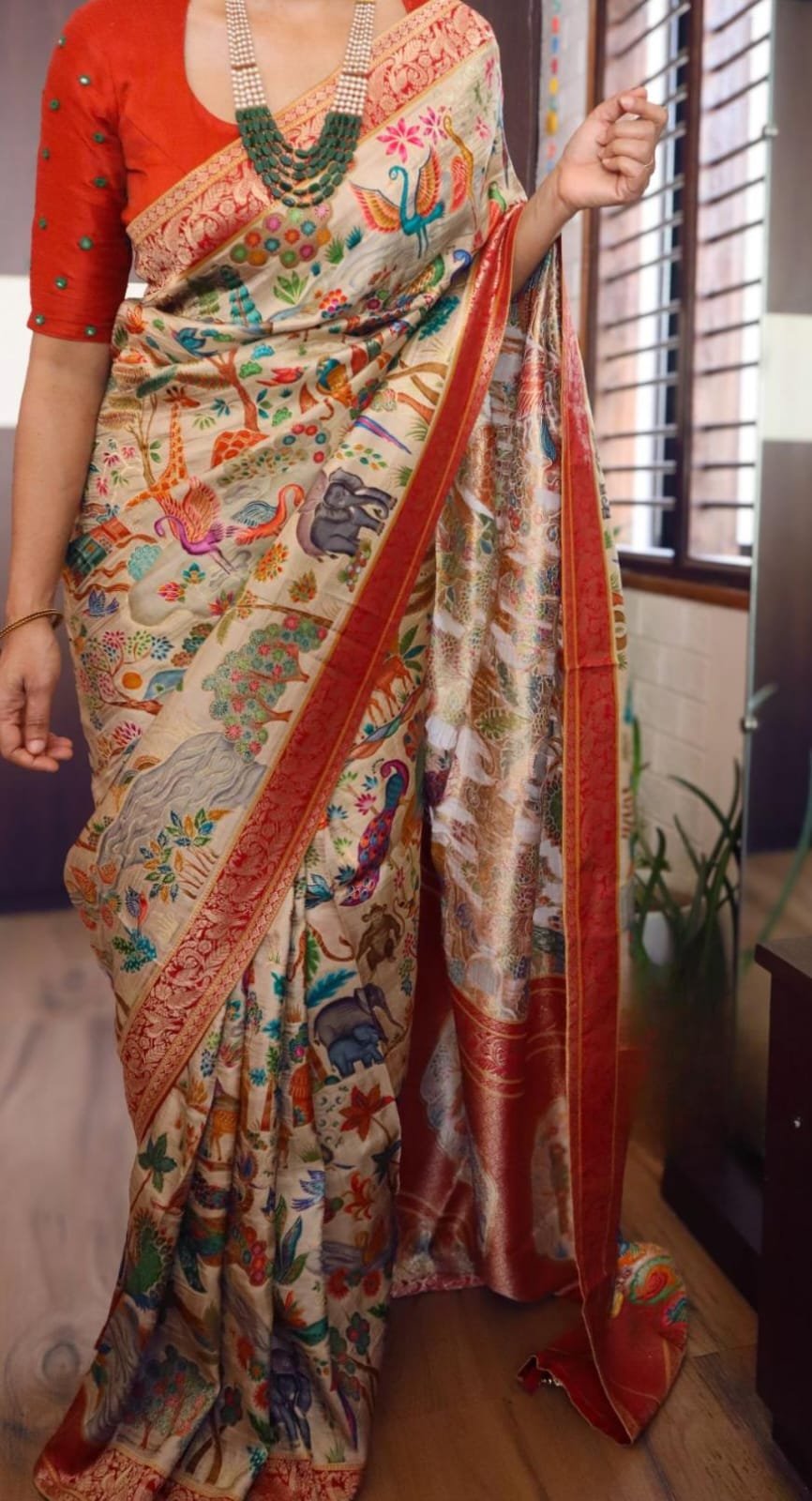 Kashmiri Kani weaving on pure munga silk saree 11 Kashmiri Kani weaving on pure munga silk saree