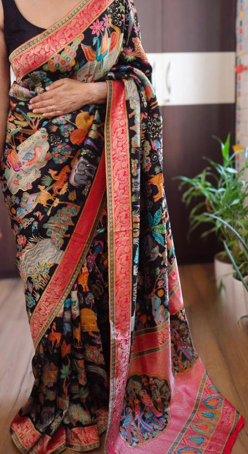 Kashmiri Kani weaving on pure munga silk saree 12 Kashmiri Kani weaving on pure munga silk saree - Image 12