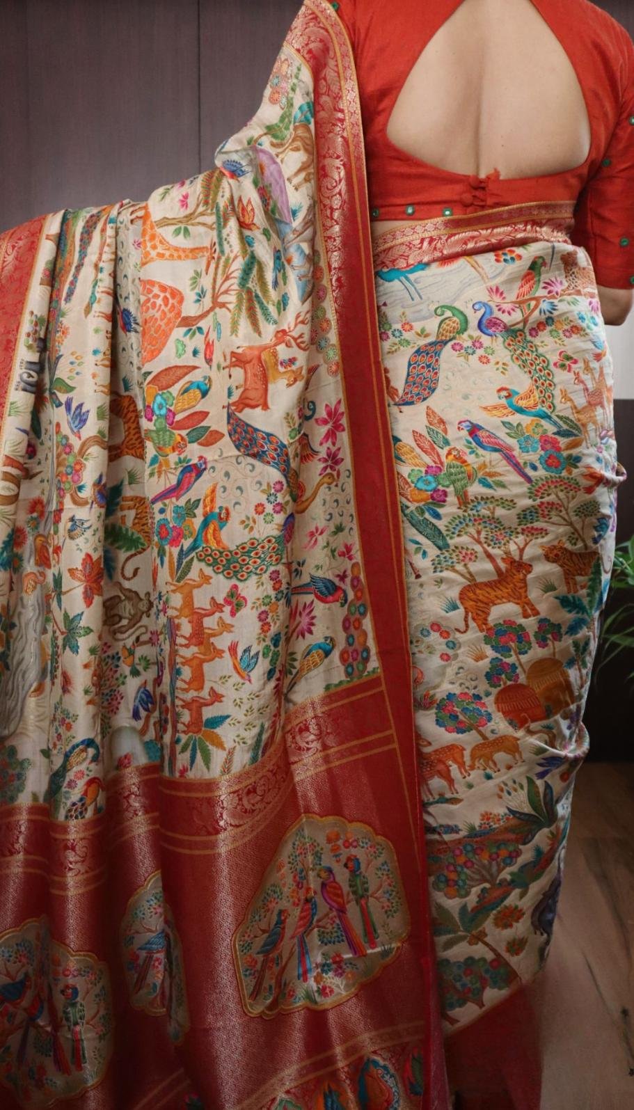 Kashmiri Kani weaving on pure munga silk saree 10 Kashmiri Kani weaving on pure munga silk saree - Image 10