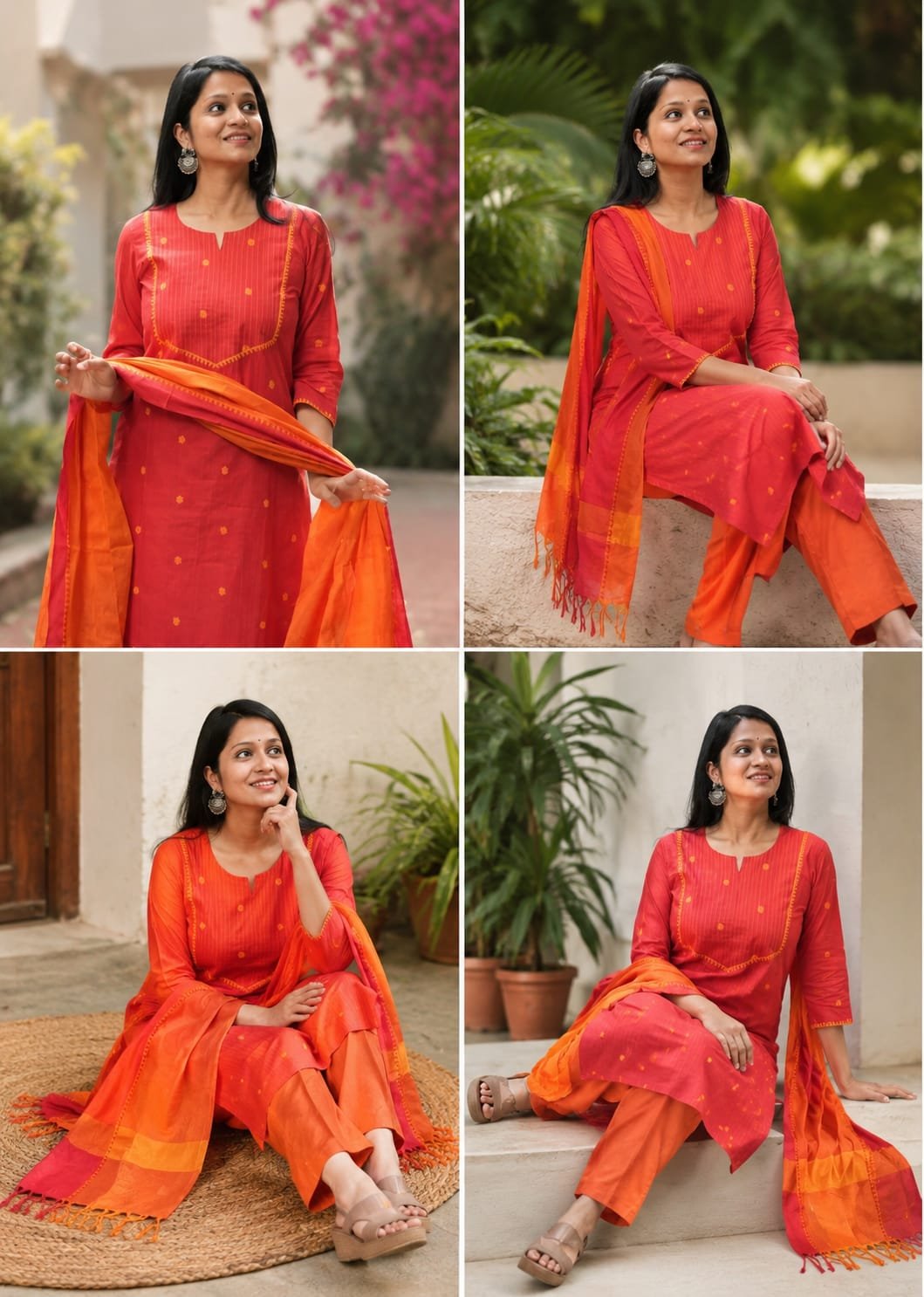 Pure Handloom Pattu Narayani Cotton Kurti Set 1 Pure Handloom Pattu Narayani Cotton Kurti Set
