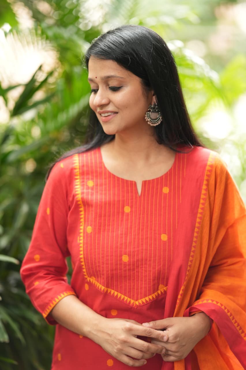 Pure Handloom Pattu Narayani Cotton Kurti Set 9 Pure Handloom Pattu Narayani Cotton Kurti Set - Image 9