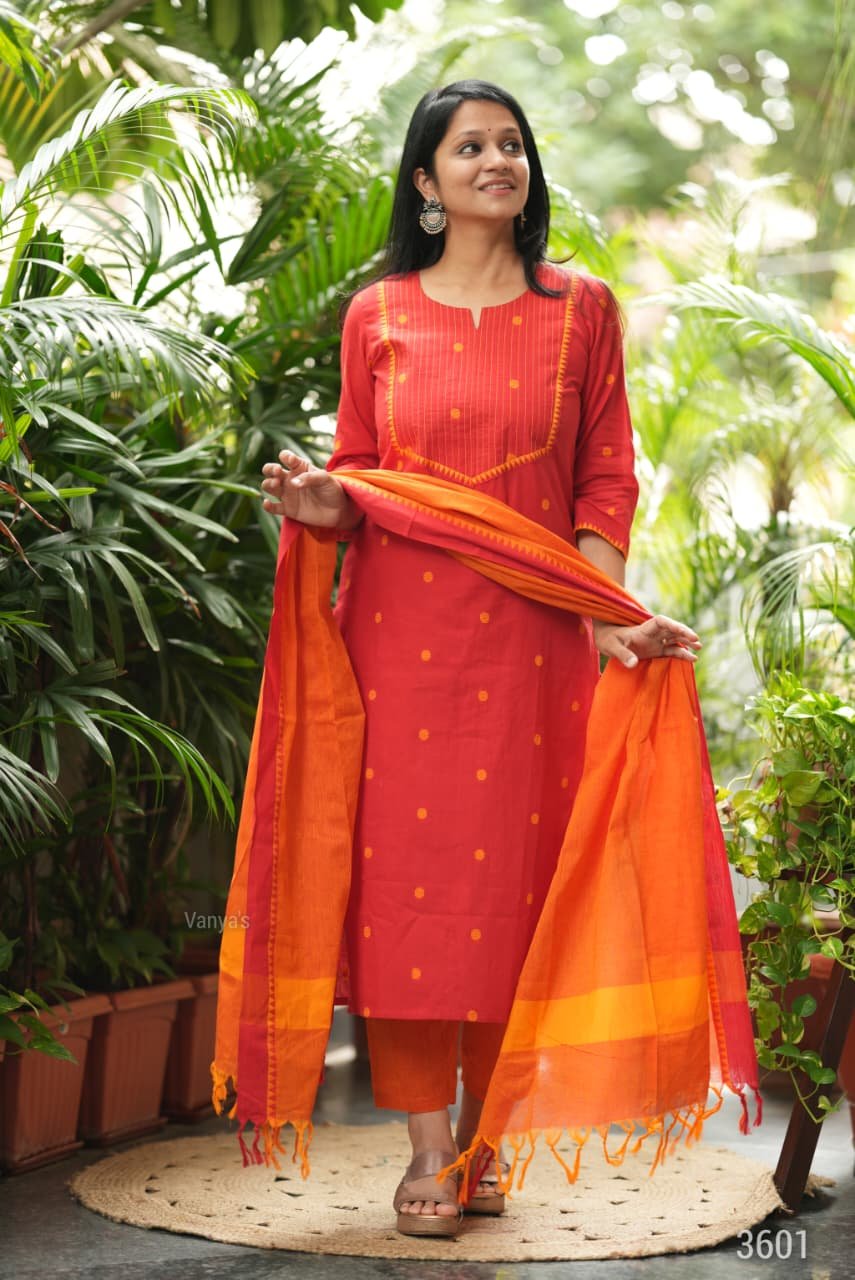 Pure Handloom Pattu Narayani Cotton Kurti Set 1 Pure Handloom Pattu Narayani Cotton Kurti Set