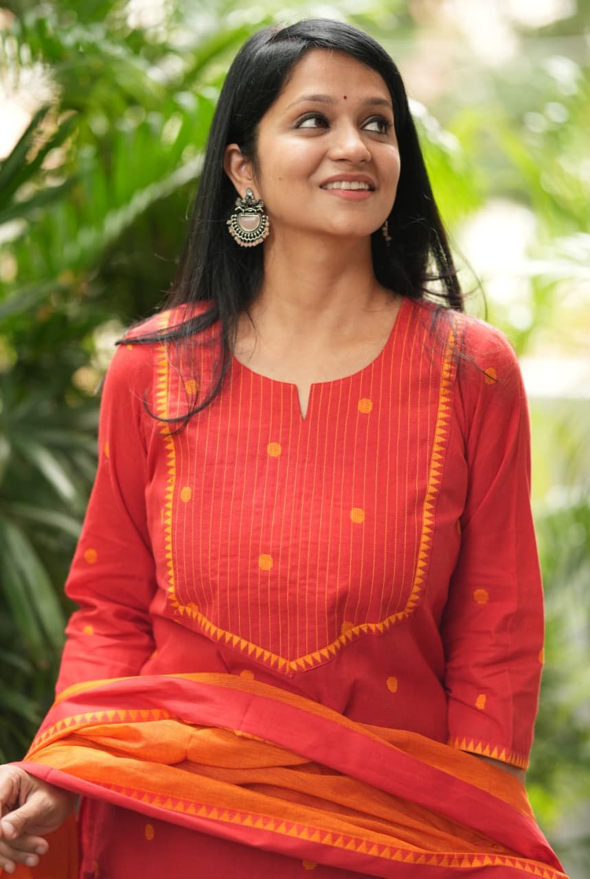 Pure Handloom Pattu Narayani Cotton Kurti Set 7 Pure Handloom Pattu Narayani Cotton Kurti Set - Image 7