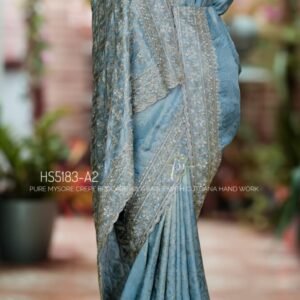 Pure Mysore crepe brocade silk designer saree