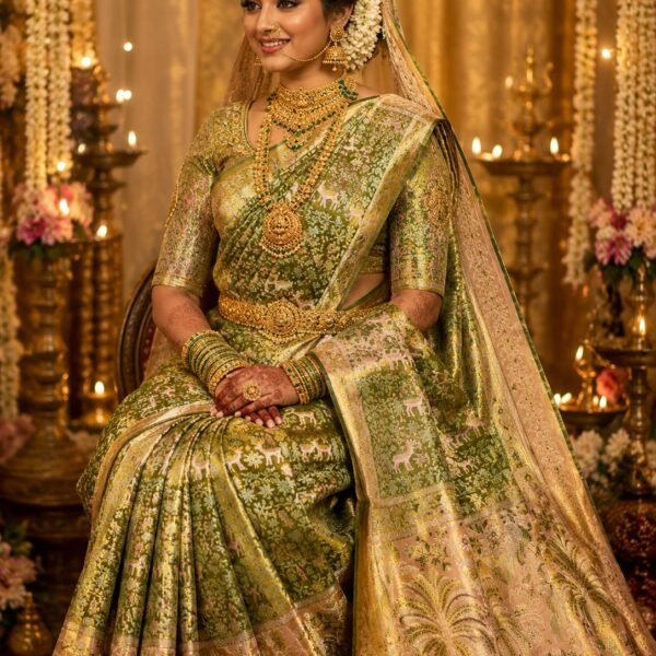 Bridal premium quality pure kanchipattu tissue