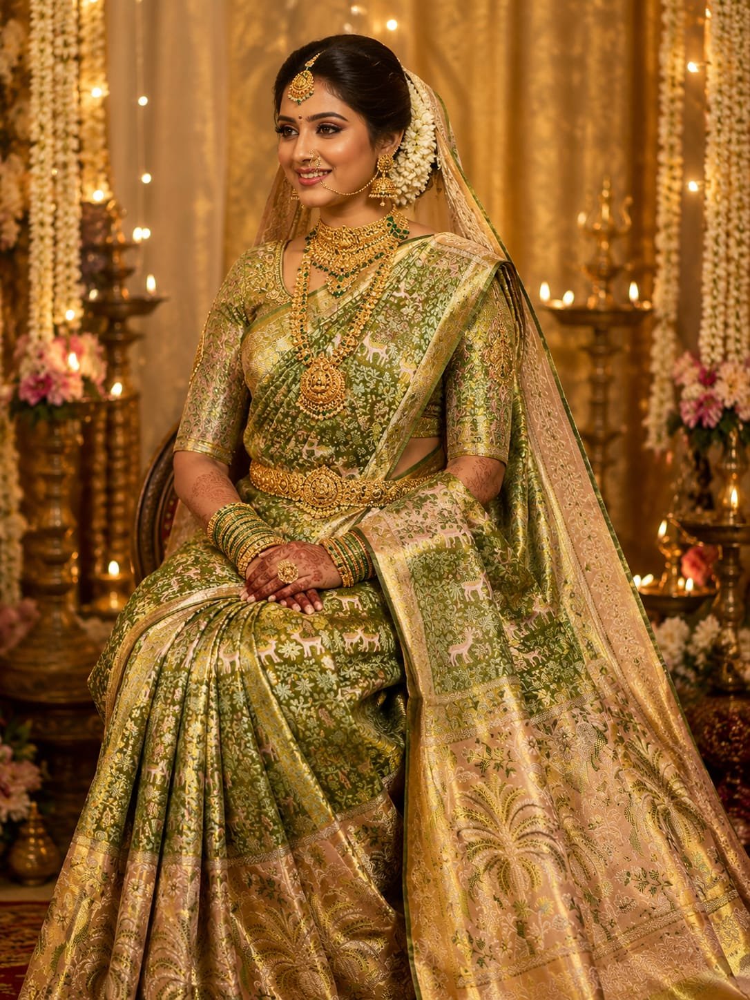 Bridal premium quality pure kanchipattu tissue