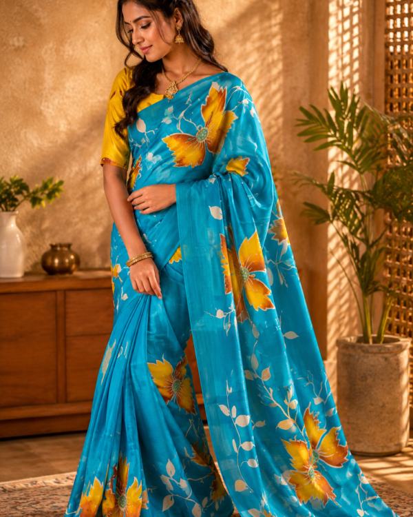 Exclusive hand-painted on pure handloom tussar saree