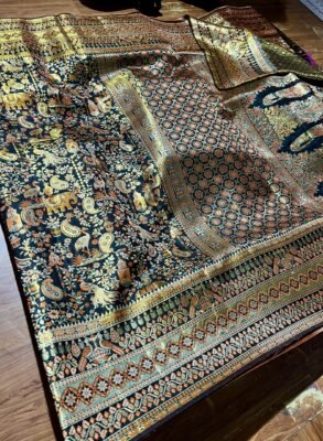 Kanchipuram Resham warp 2g meenakari saree