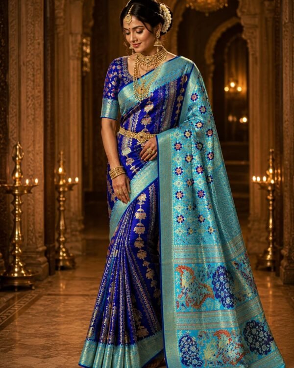 Kanchipuram Resham warp 2g meenakari saree